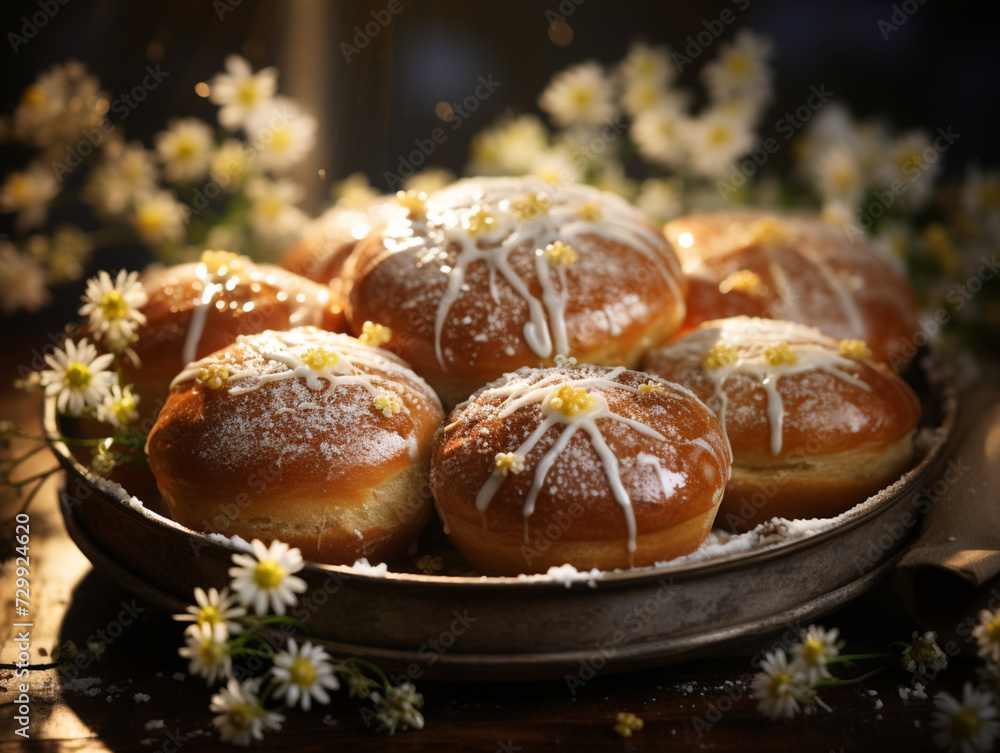 Buns on a plate Buns on a plate