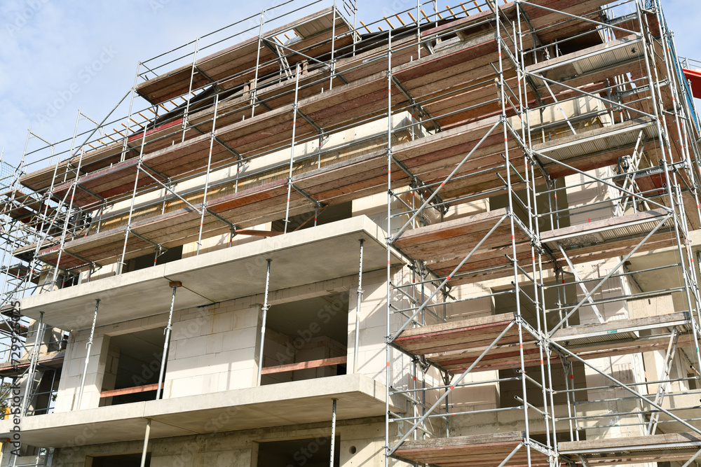 Baustelle für modernes Wohngebäude Baustelle für modernes Wohngebäude