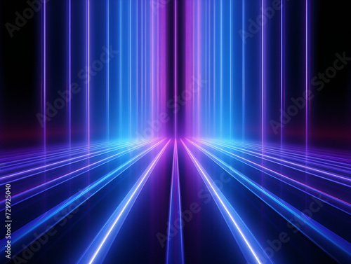 Horizontal neon lines.Blue speed lines.Motion light effect. red.Vector illustration of a blue color. Light effect. Abstract laser beams of light. Chaotic neon rays of light © bagoesanggito