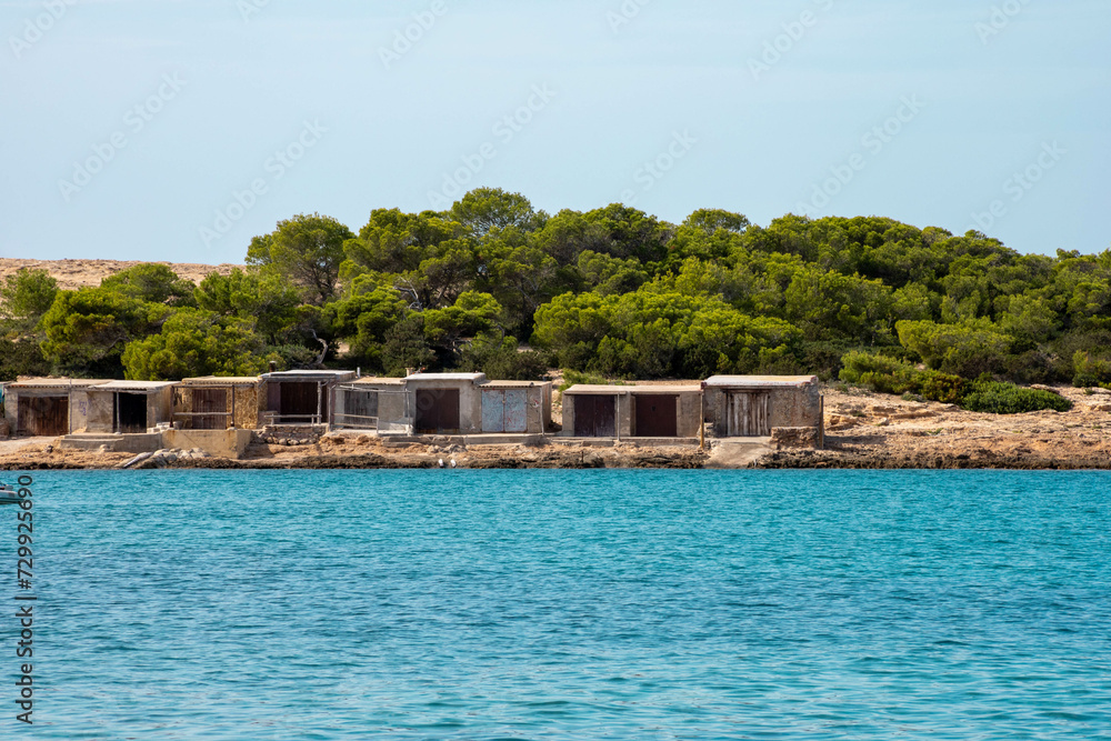 Casetas / fisherman's huts along the coast of Ibiza, Punta de sa Pedrera