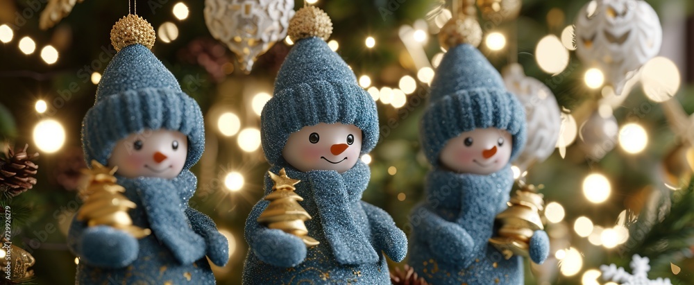 blue and white dolls