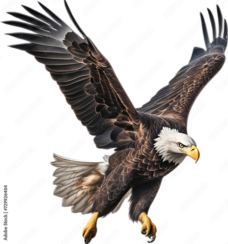 Obraz premium Bald eagle, Close-up colored-pencil sketch of a Bald eagle.