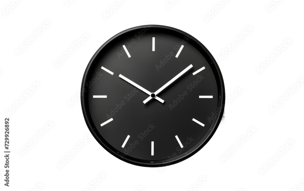 Showcasing the Graceful Aesthetics of a Modern Black Time keeper Clock on a White or Clear Surface PNG Transparent Background. Showcasing the Graceful Aesthetics of a Modern Black Time keeper Clock on a White or Clear Surface PNG Transparent Background.