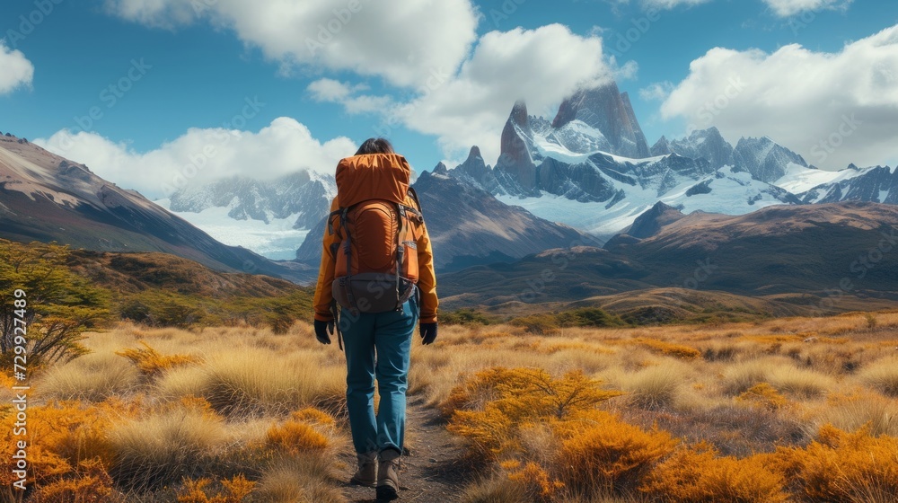 Trekking through the rugged terrain of Patagonia, surrounded by breathtaking vistas
