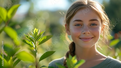 Inspiring Environmentalist: A young activist's smile embodies their commitmen...