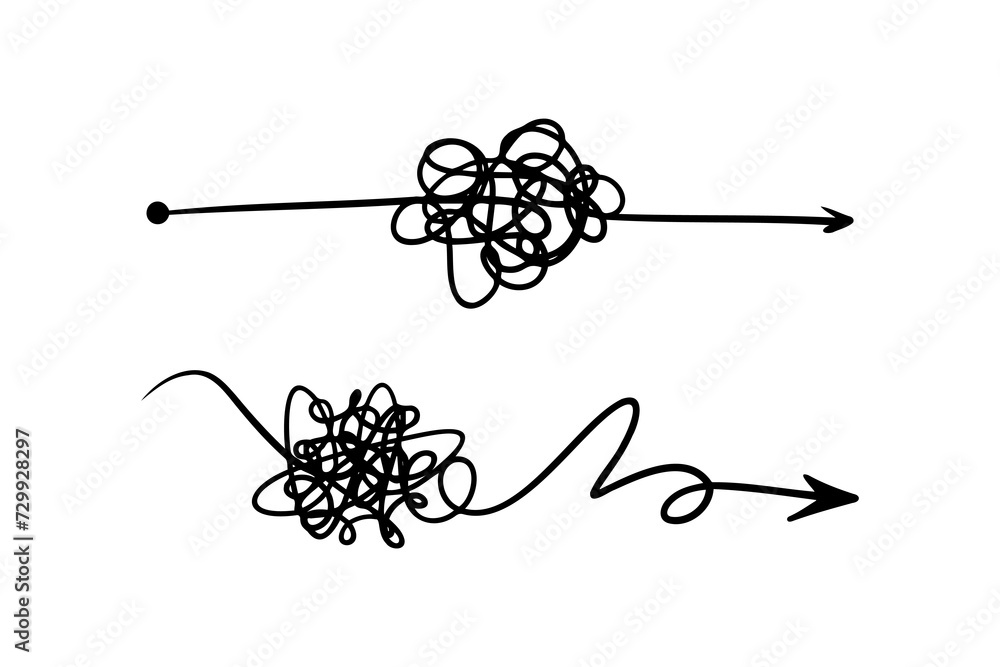 Symbol of complicated way with scribbled round element, Vector illustration. Symbol of complicated way with scribbled round element, Vector illustration.