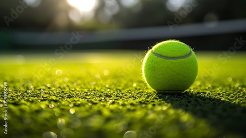 Tennis Elegance: Crisp lines and tennis ball motifs exude the grace and precision of tennis © olegganko