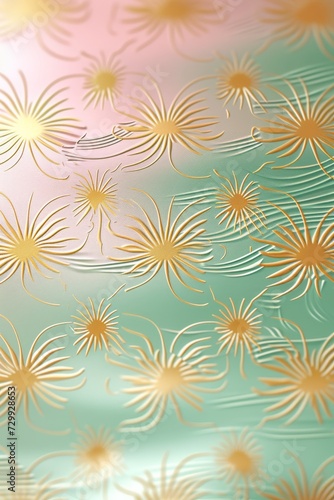 Packaging Pattern Design in Premium Light Green and Gold Gradient Wallpaper Style created with Generative AI Technology