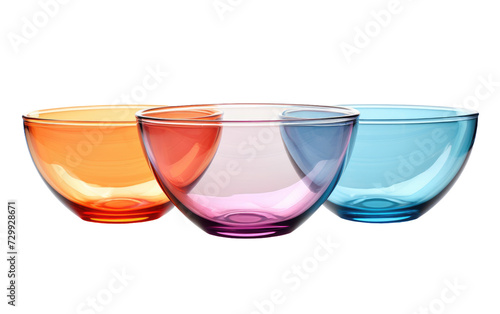 Combine Aesthetics and Functionality in Your Kitchen with a Mixing Bowl Set on a White or Clear Surface PNG Transparent Background.