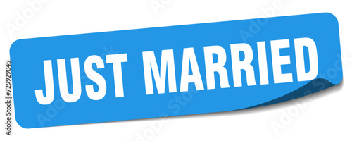 just married sticker. just married label