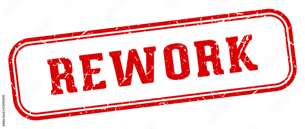 rework stamp. rework rectangular stamp on white background rework stamp. rework rectangular stamp on white background