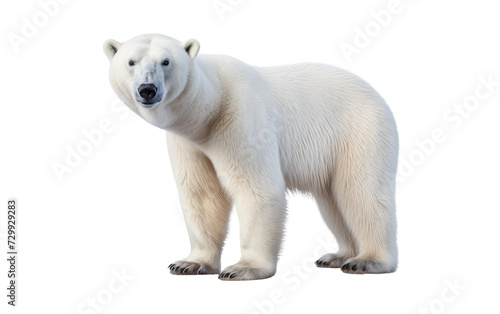 White Polar Bear Plush Arctic Charm with Soft and Cuddly Stuffed on a White or Clear Surface PNG Transparent Background.