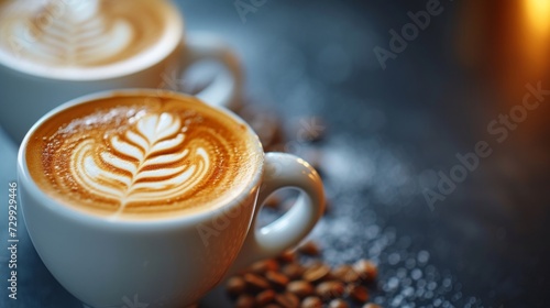 Overflowing cups of frothy cappuccino, perfect for coffee enthusiasts.