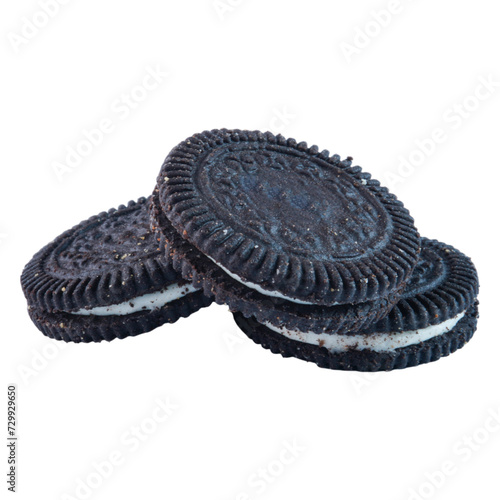 Chocolate sandwich cookies isolated transparent