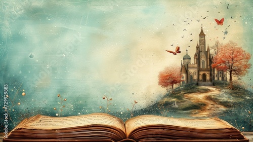 Reading Wonderland: Whimsical book illustrations and fantasy elements inspire...