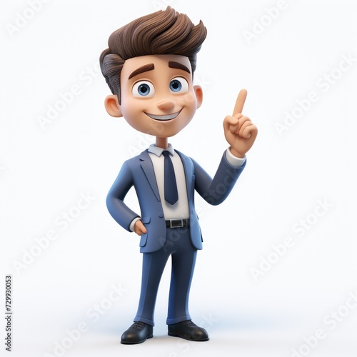 Wallpaper Mural 3D Businessman Cartoon on Clean White Surface Torontodigital.ca