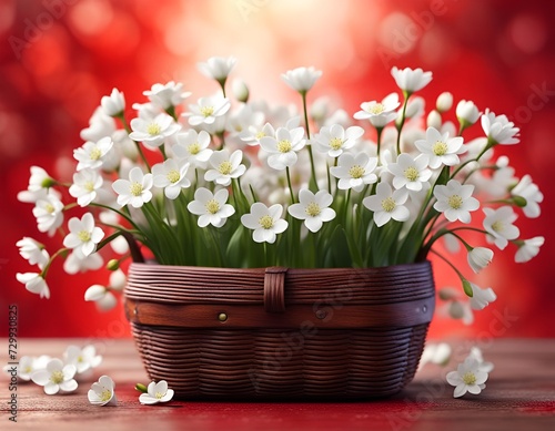 bouquet of flowers in a basket