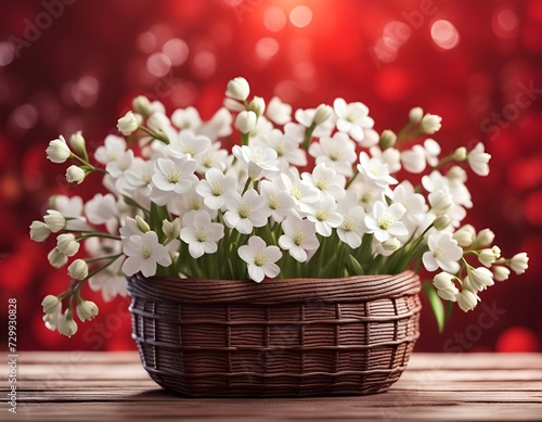 bouquet of flowers in a basket