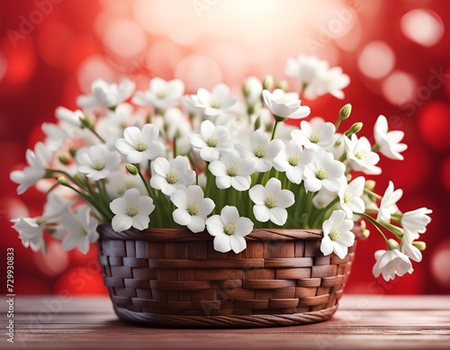 bouquet of flowers in a basket