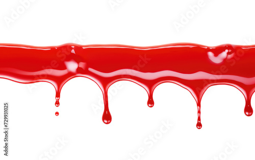 Transform Ordinary Meals into Culinary Masterpieces with Ketchup Red Sauce Drops on a White or Clear Surface PNG Transparent Background.