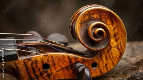 Closeup abstraction with a musical instrument. A beautiful musical form resembling a violin.