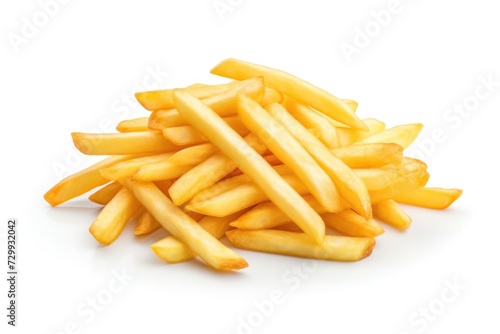 French Fries Homemade Crinkle Cut, cutout minimal isolated on white background. realistic french fries for sale, package, advert. Icon, detailed