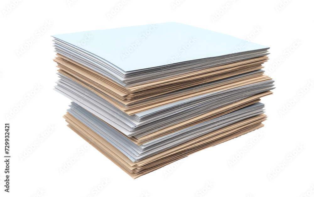 Journey of Efficiency with the Steadfast Presence of Stacked Business Papers Documents on a White or Clear Surface PNG Transparent Background. Journey of Efficiency with the Steadfast Presence of Stacked Business Papers Documents on a White or Clear Surface PNG Transparent Background.