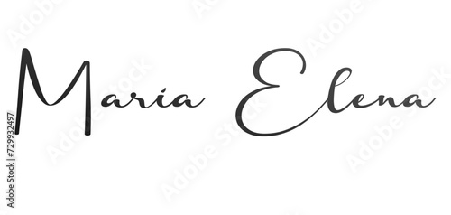 Maria Elena - black color - name written - ideal for websites,, presentations, greetings, banners, cards,, t-shirt, sweatshirt, prints, cricut, silhouette, sublimation

Lingua parole chiave: Italiano