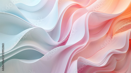 Colorful Abstract Lines and Curves, Minimalist Design in Soft Colors