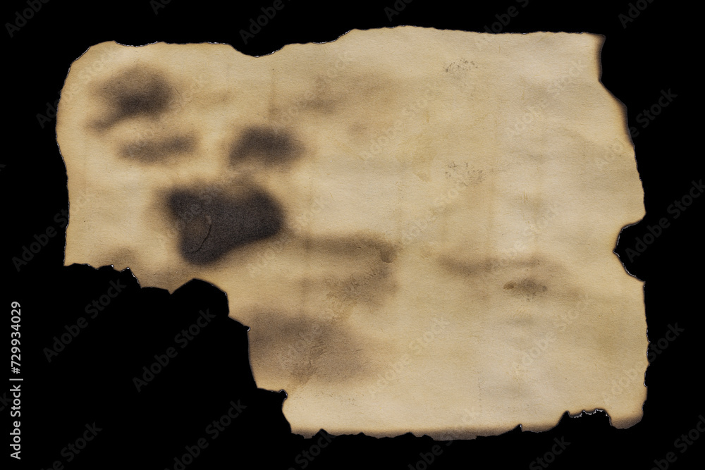 A Piece Of Old Burnt Paper On A Black Background A Piece Of Old Burnt Paper On A Black Background