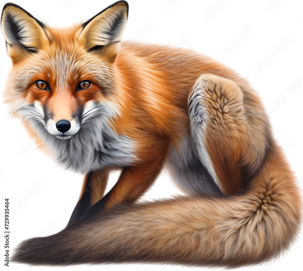 Red Fox, Close-up colored-pencil sketch of Red Fox, Vulpes vulpes. Red Fox, Close-up colored-pencil sketch of Red Fox, Vulpes vulpes.