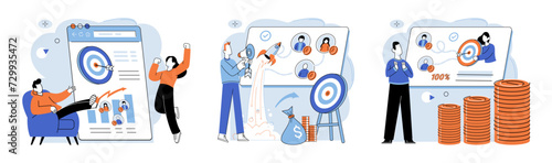 Business development. Vector illustration. Banking solutions simplify financial planning and money management Marketing campaigns resonate with global audiences through cultural sensitivity Strong