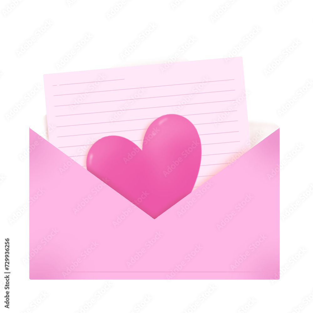 Pink envelope with heart