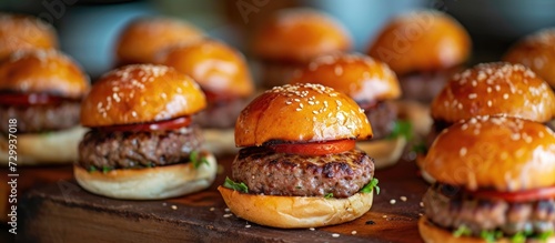 Small hamburgers for a kids' event or outdoor meal. Easy and delicious fast fare for the self-serve spread. © 2rogan