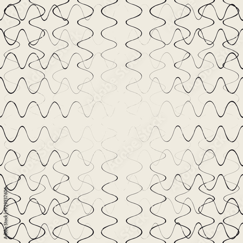 Vector seamless pattern. Modern stylish texture with wavy stripes. Geometric abstract background