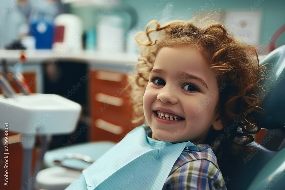 Child sitting in dentist's chair. Child sitting in dentist's chair.
