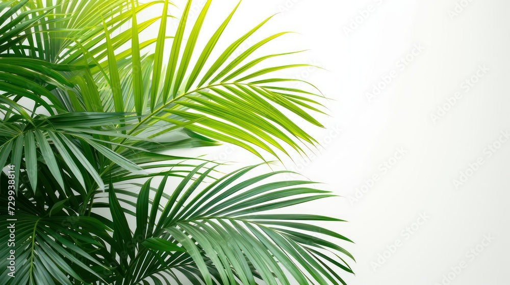 palm tree leaves on a white background palm tree leaves on a white background
