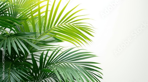 palm tree leaves on a white background
