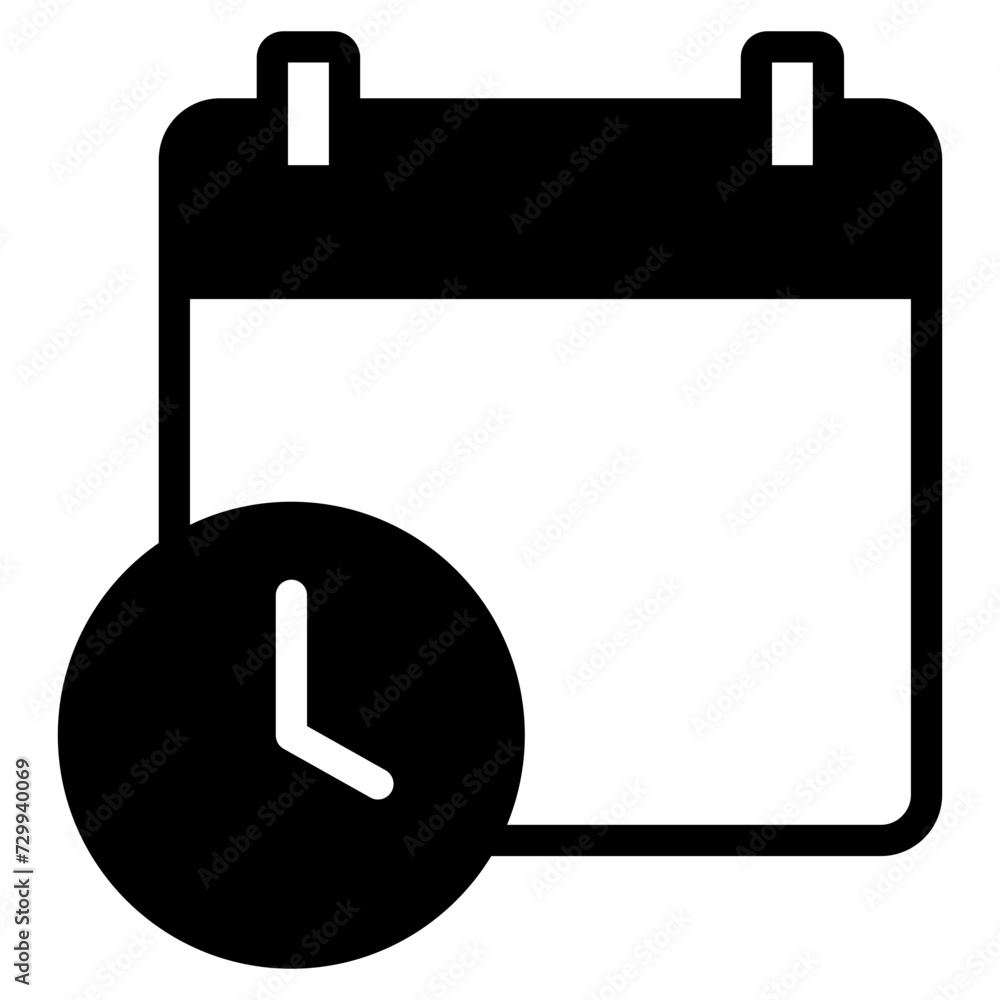 calendar with clock icon calendar with clock icon