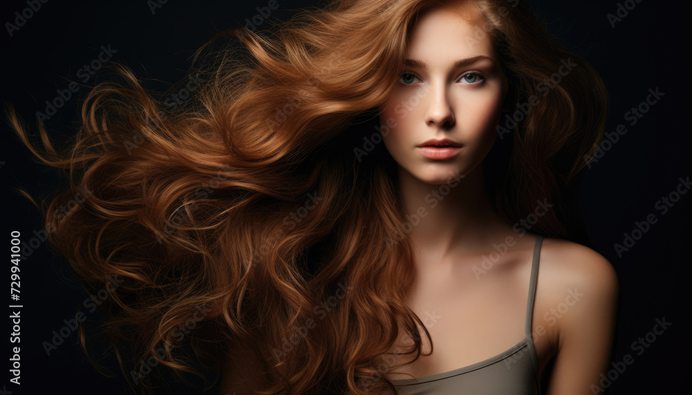 Beauty portrait of a girl with long hair, natural beauty concept, hair health Beauty portrait of a girl with long hair, natural beauty concept, hair health