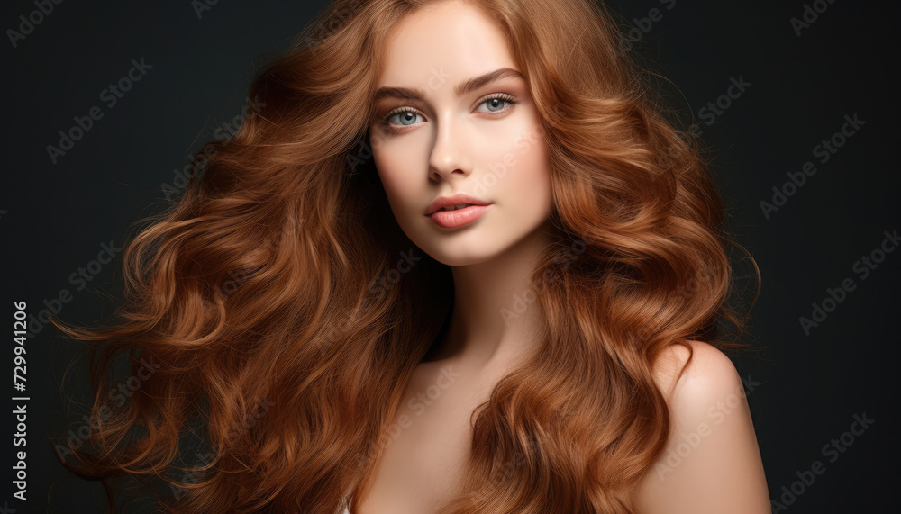 Beauty portrait of a girl with long hair, natural beauty concept, hair health