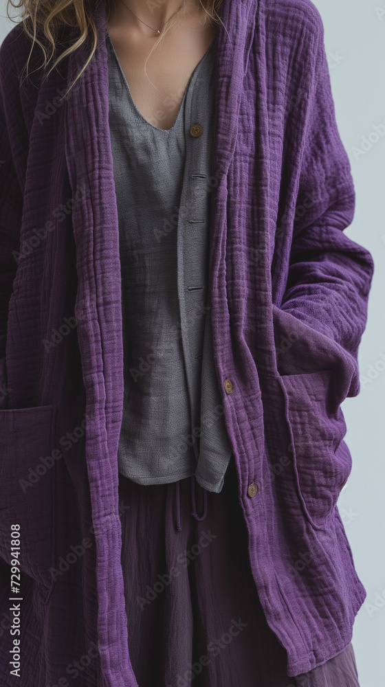 person in a purple coat,ai