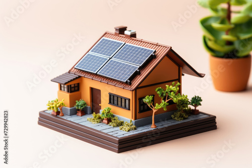 Toy house model with solar panels © Michael