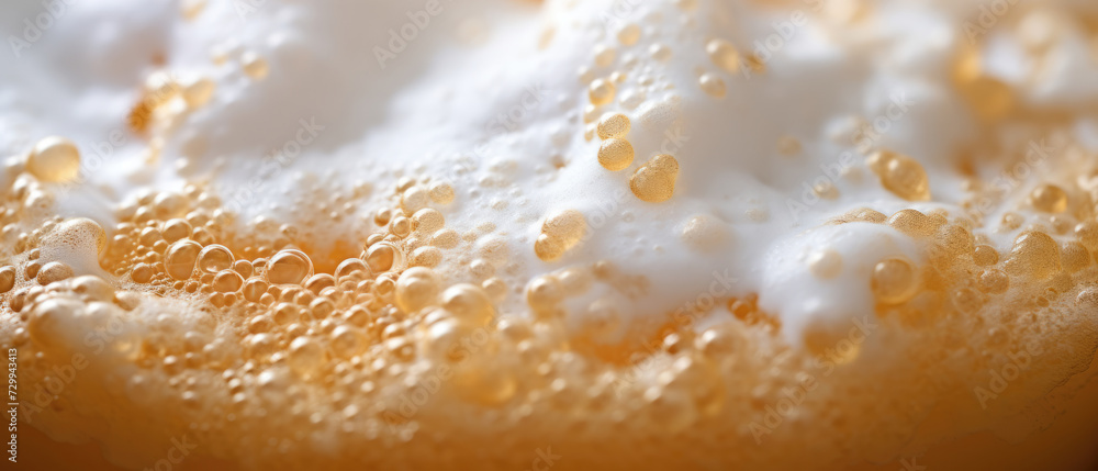 Beer foam in a mug background texture
