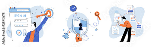 Personal data protection vector illustration. Personal data protection focuses on secure handling and storage information Network security measures are crucial for protecting personal data