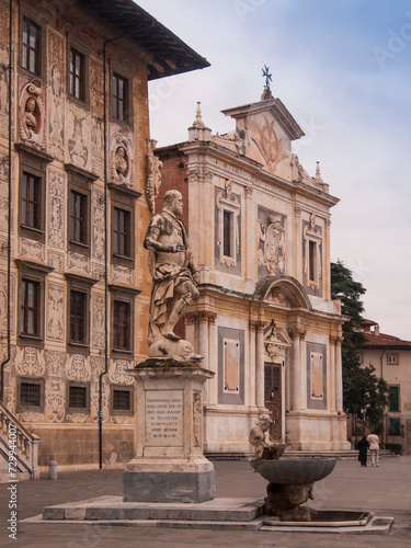 Italia, Toscana, la città di Pisa. Piazza dei Cavalieri. La chiesa di Santo Stefano dei Cavalieri.