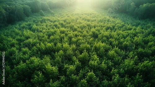 Reveling in the Verdant Splendor of a Vast Meadow Underneath an Azure Canopy. Made with Generative AI Technology © mafizul_islam