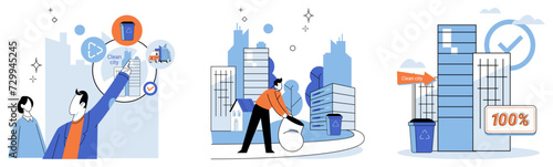 Waste disposal. Vector illustration. Dumping waste without proper disposal is like turning our backs on environmental consequences our actions It contributes to pollution, degrades ecosystems