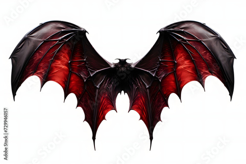 Wallpaper Mural Isolated demon red and black wings on white background - Generative AI Torontodigital.ca