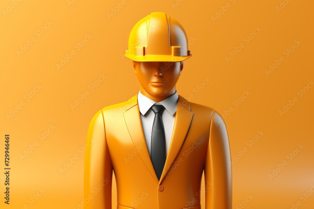 Worker and engineer wearing helmets at a construction site Worker and engineer wearing helmets at a construction site